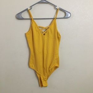 Forever21 Yellow Bodysuit